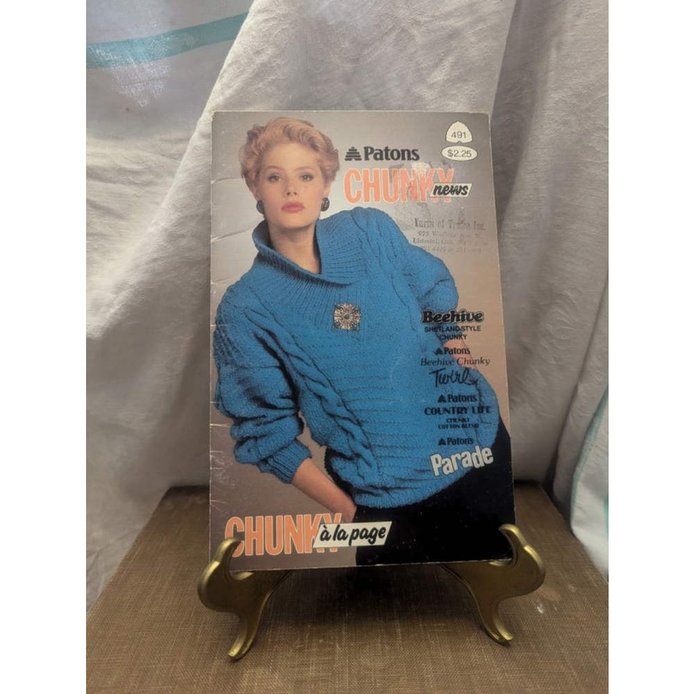 Patons Knitting Pattern Book Sweater Adult 1980s Vintage Retro Grandmacore